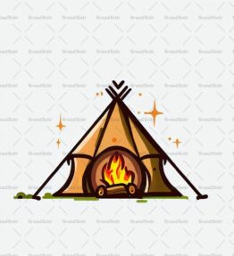 Zelt und Lagerfeuer